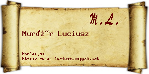 Murár Luciusz névjegykártya